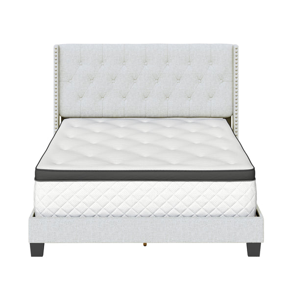 Mia Linen Upholstered Platform Bed