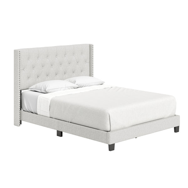 Mia Linen Upholstered Platform Bed