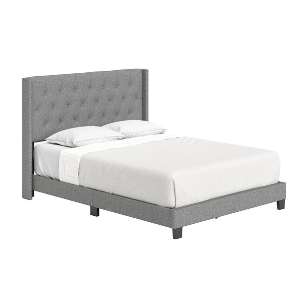 Mia Linen Upholstered Platform Bed