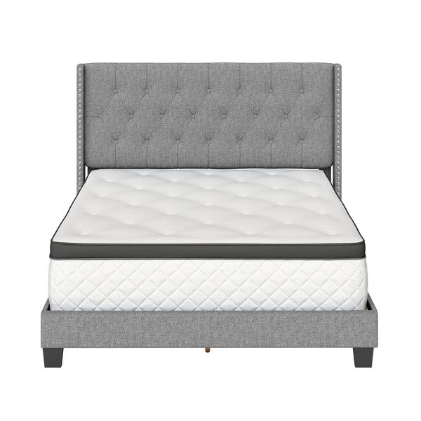 Mia Linen Upholstered Platform Bed