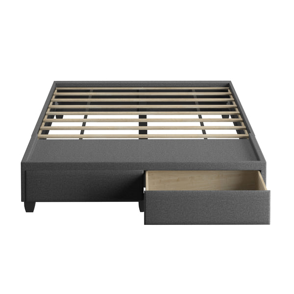 Modena Linen / Parma Faux Leather - Platform Storage Bed