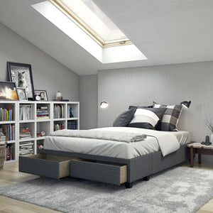 Modena Linen / Parma Faux Leather - Platform Storage Bed