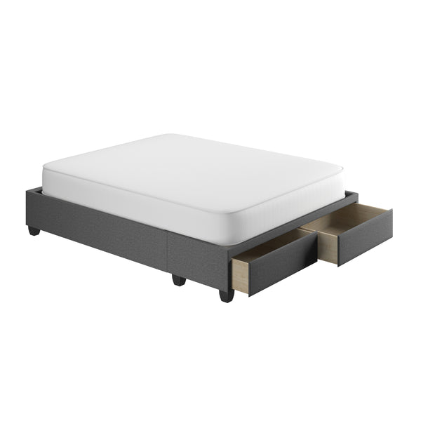 Modena Linen / Parma Faux Leather - Platform Storage Bed
