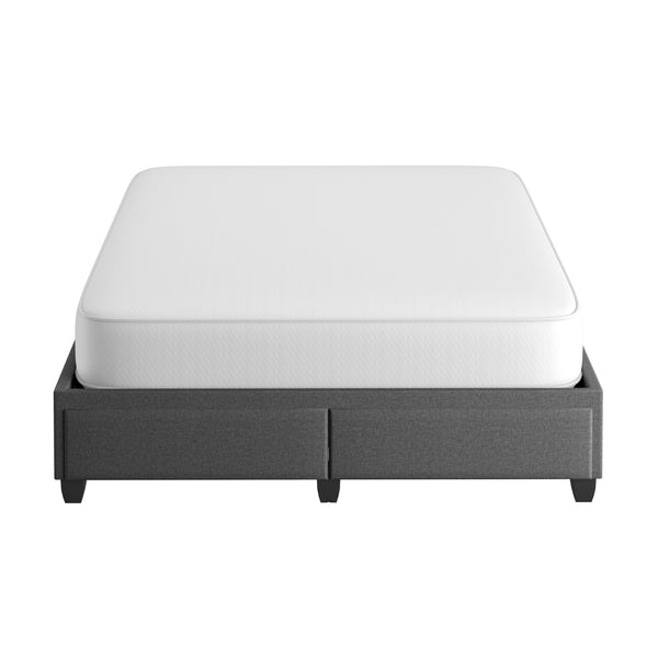 Modena Linen / Parma Faux Leather - Platform Storage Bed