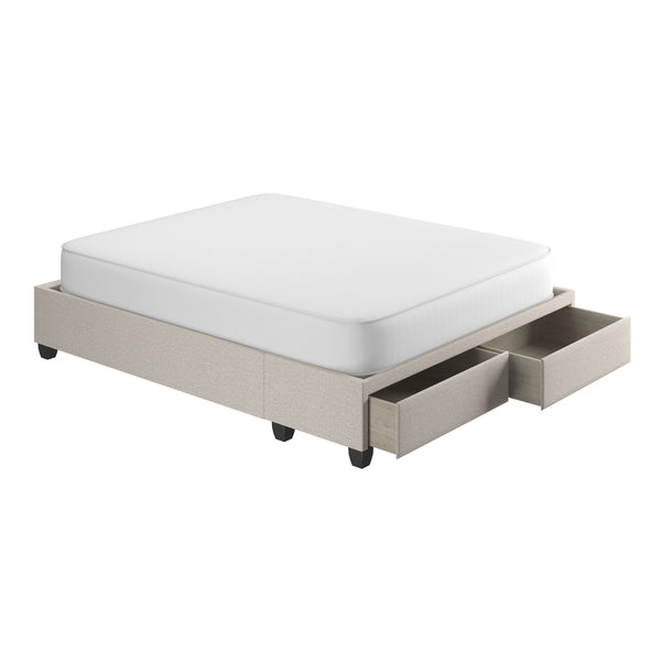 Modena Linen / Parma Faux Leather - Platform Storage Bed