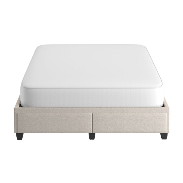Modena Linen / Parma Faux Leather - Platform Storage Bed