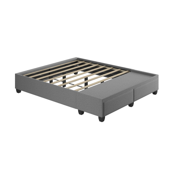 Modena Linen / Parma Faux Leather - Platform Storage Bed