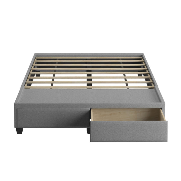 Modena Linen / Parma Faux Leather - Platform Storage Bed