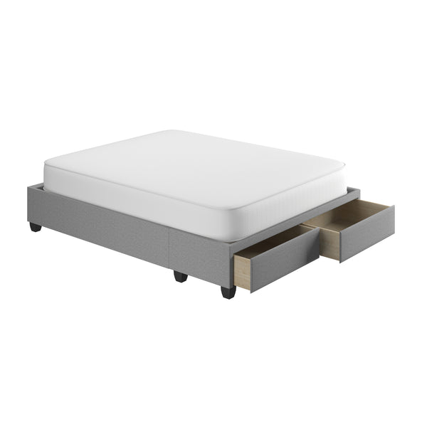 Modena Linen / Parma Faux Leather - Platform Storage Bed