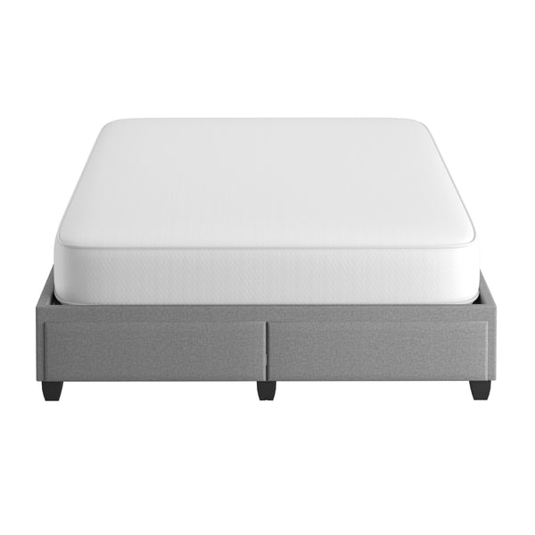 Modena Linen / Parma Faux Leather - Platform Storage Bed