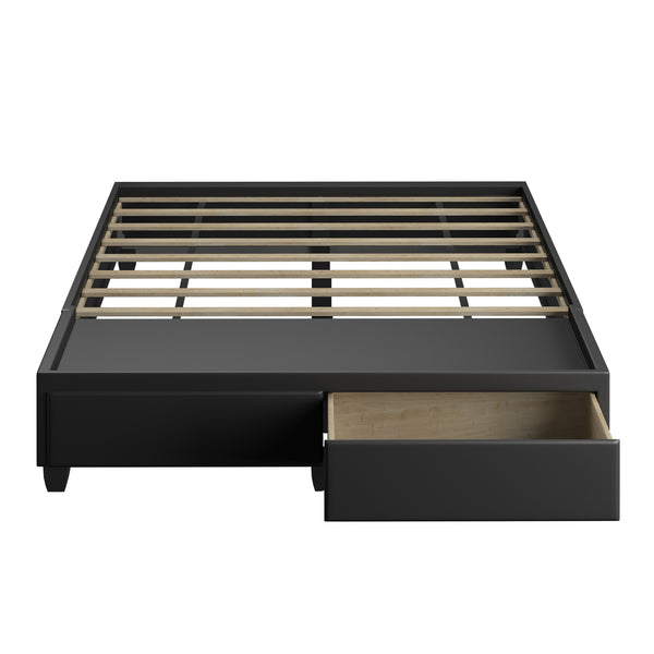 Modena Linen / Parma Faux Leather - Platform Storage Bed