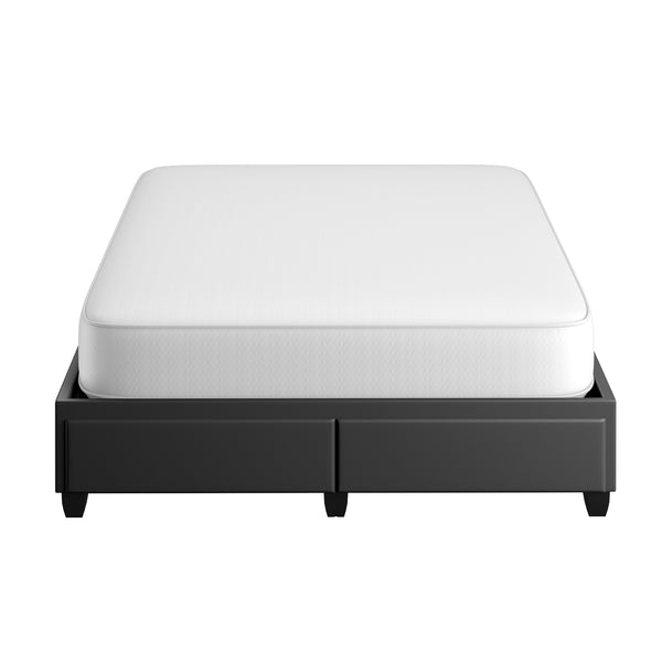 Modena Linen / Parma Faux Leather - Platform Storage Bed