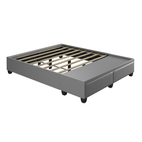 Modena Linen / Parma Faux Leather - Platform Storage Bed