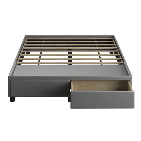 Modena Linen / Parma Faux Leather - Platform Storage Bed