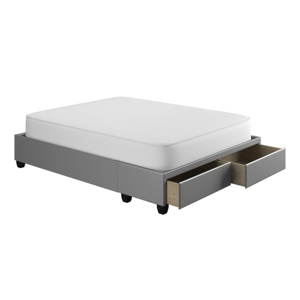 Modena Linen / Parma Faux Leather - Platform Storage Bed