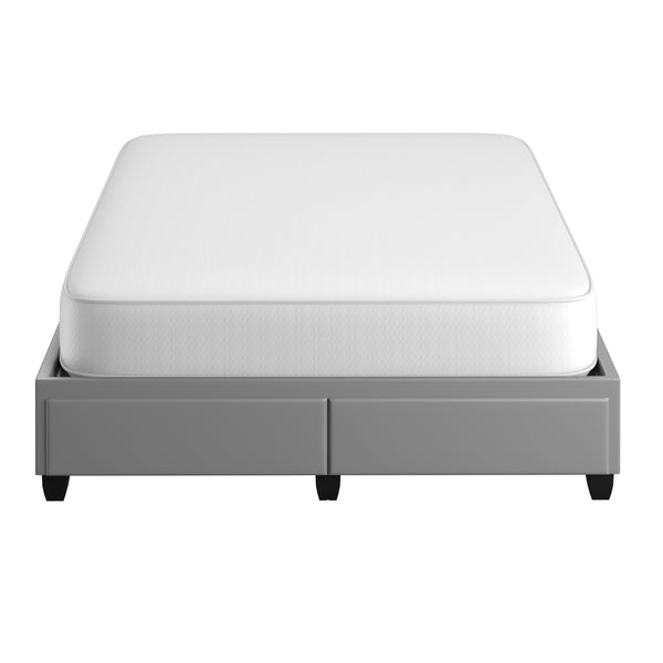 Modena Linen / Parma Faux Leather - Platform Storage Bed