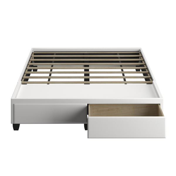 Modena Linen / Parma Faux Leather - Platform Storage Bed