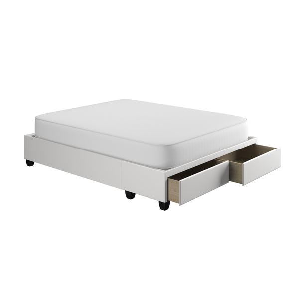 Modena Linen / Parma Faux Leather - Platform Storage Bed
