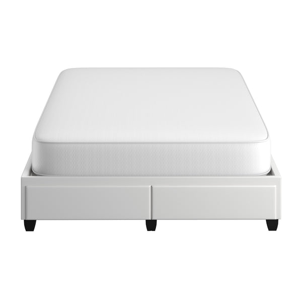 Modena Linen / Parma Faux Leather - Platform Storage Bed