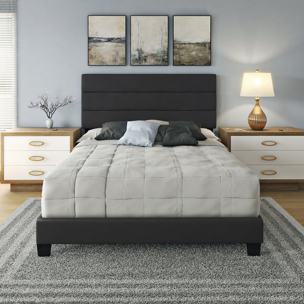 Piedmont Faux Leather Upholstered Platform Bed