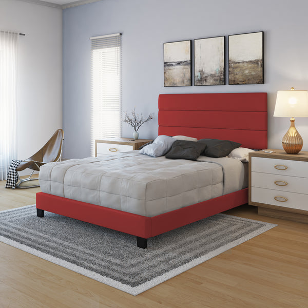 Piedmont Faux Leather Upholstered Platform Bed