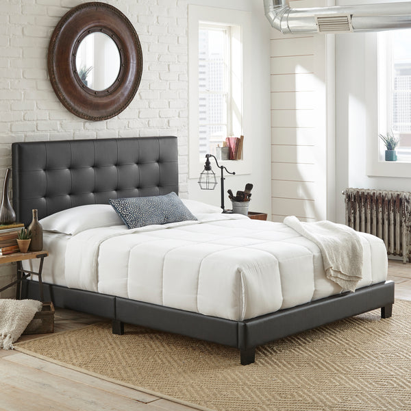 Roma Faux Leather Upholstered Platform Bed