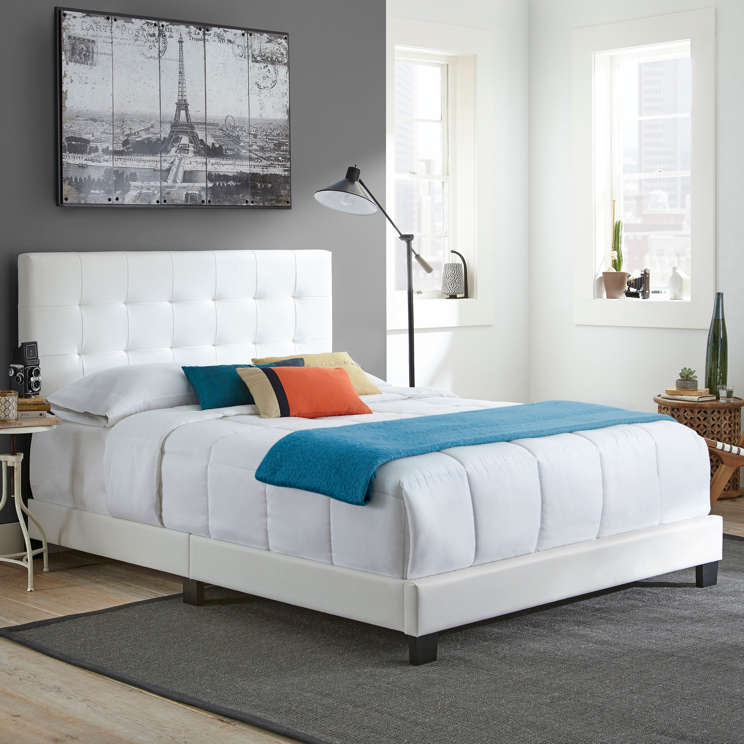 Roma Faux Leather Upholstered Platform Bed