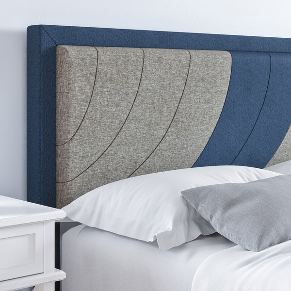 Sail-Away Linen / Bree Faux Leather - Upholstered Platform Bed