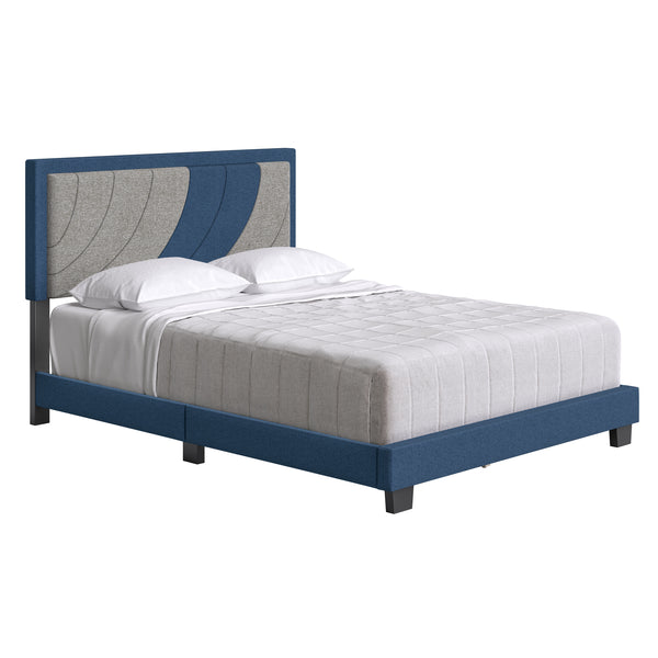 Sail-Away Linen / Bree Faux Leather - Upholstered Platform Bed