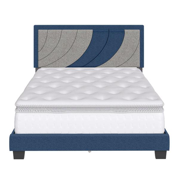 Sail-Away Linen / Bree Faux Leather - Upholstered Platform Bed