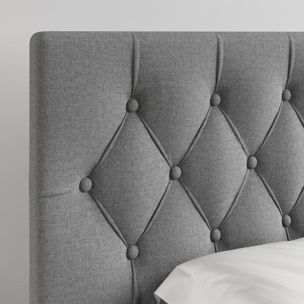 Verona Faux Leather / Salerno Linen - Platform Storage Bed