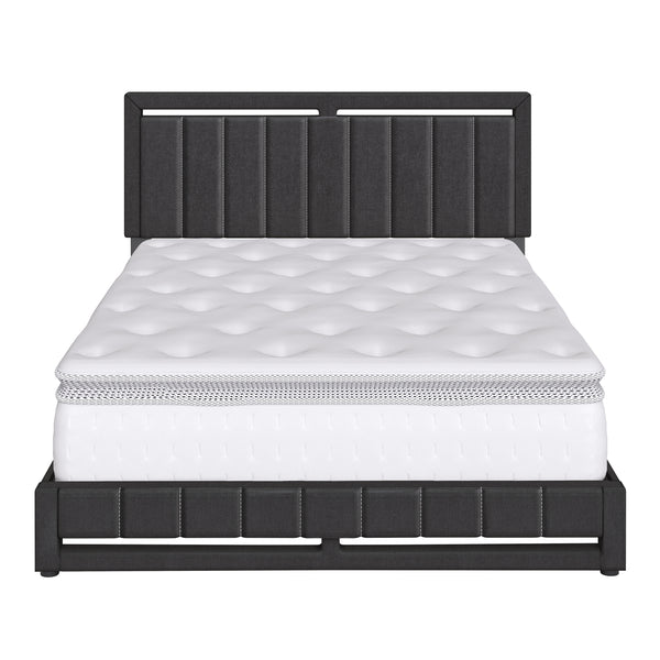 Beaumont Faux Leather / Senata Linen - Upholstered Platform Bed