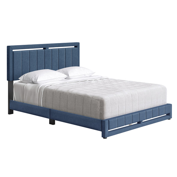 Beaumont Faux Leather / Senata Linen - Upholstered Platform Bed