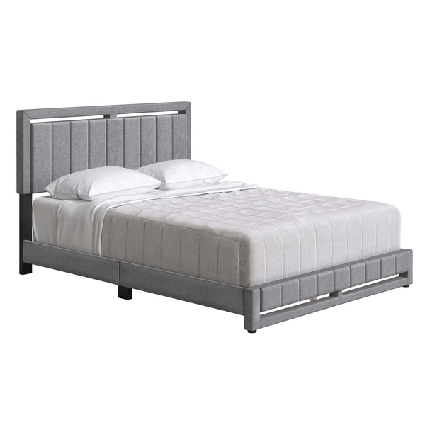 Beaumont Faux Leather / Senata Linen - Upholstered Platform Bed