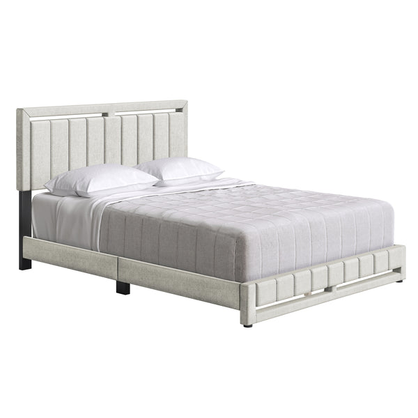Beaumont Faux Leather / Senata Linen - Upholstered Platform Bed