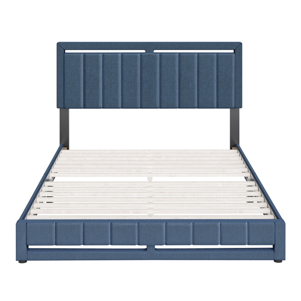 Beaumont Faux Leather / Senata Linen - Upholstered Platform Bed