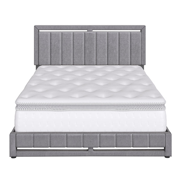 Beaumont Faux Leather / Senata Linen - Upholstered Platform Bed