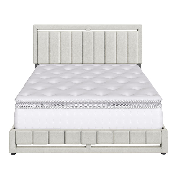 Beaumont Faux Leather / Senata Linen - Upholstered Platform Bed
