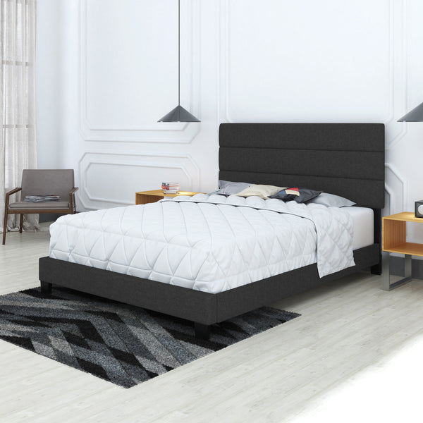Sicily Linen Upholstered Platform Bed