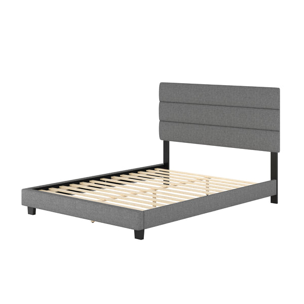 Sicily Linen Upholstered Platform Bed