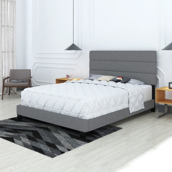 Sicily Linen Upholstered Platform Bed