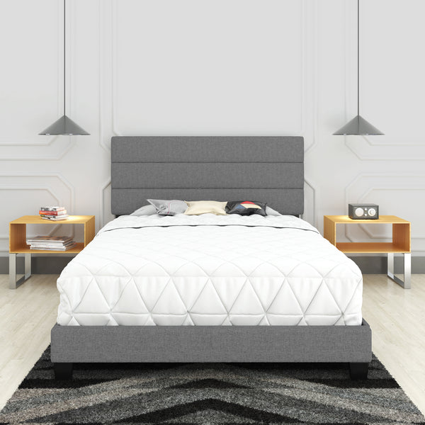 Sicily Linen Upholstered Platform Bed