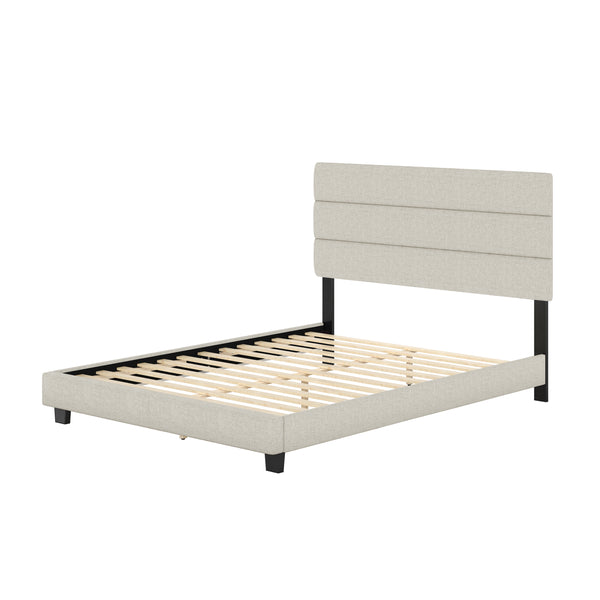 Sicily Linen Upholstered Platform Bed
