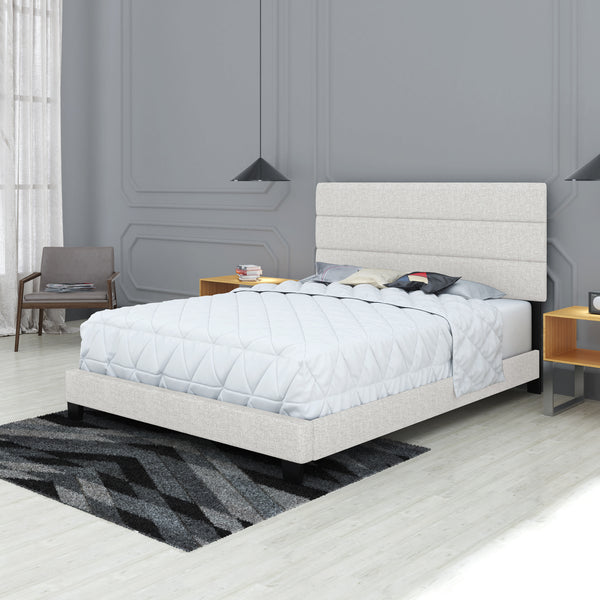 Sicily Linen Upholstered Platform Bed
