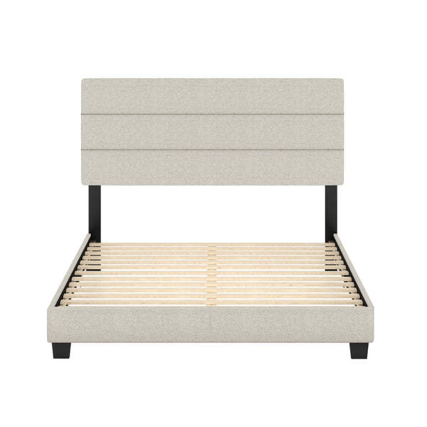 Sicily Linen Upholstered Platform Bed