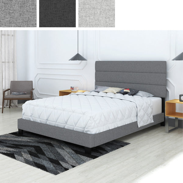 Sicily Linen Upholstered Platform Bed