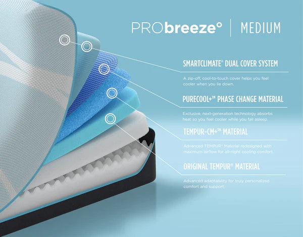 Tempurpedic® 12" TEMPUR-PRObreeze° Medium Mattress