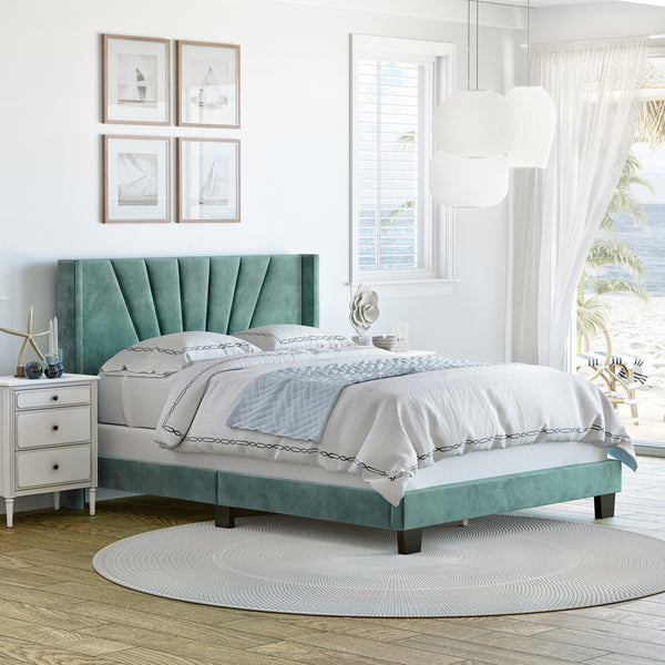 Valencia Velour Upholstered Bed