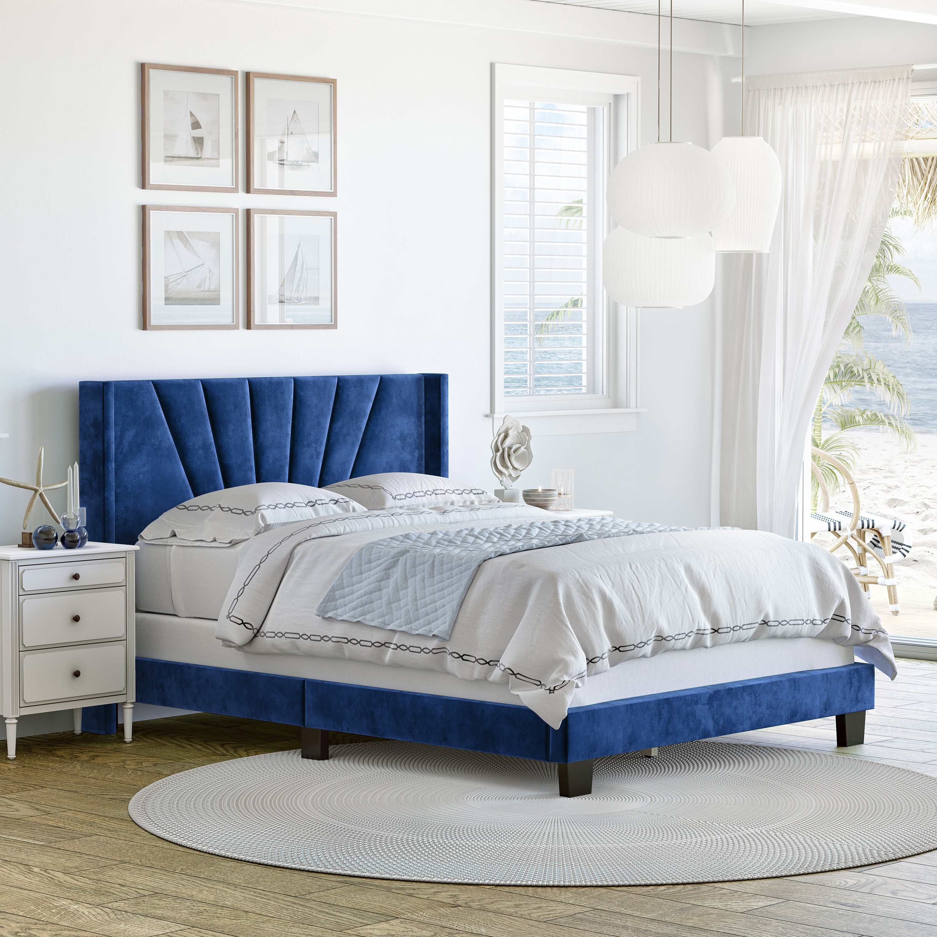 Valencia Velour Upholstered Bed