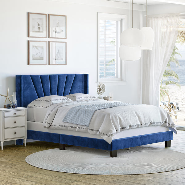 Valencia Velour Upholstered Bed